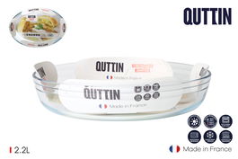 Quttin Fuente Vidrio Oval 30 x 21 cm 2.2L (6 Unidades)