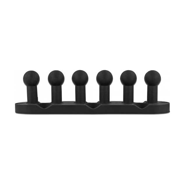 DeLOCK Organizador de cables con 5 pasacables, autoadhesivo/atornillable, 6 piezas, negro