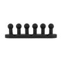 DeLOCK Organizador de cables con 5 pasacables, autoadhesivo/atornillable, 6 piezas, negro