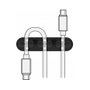 DeLOCK Organizador de cables con 5 pasacables, autoadhesivo/atornillable, 6 piezas, negro