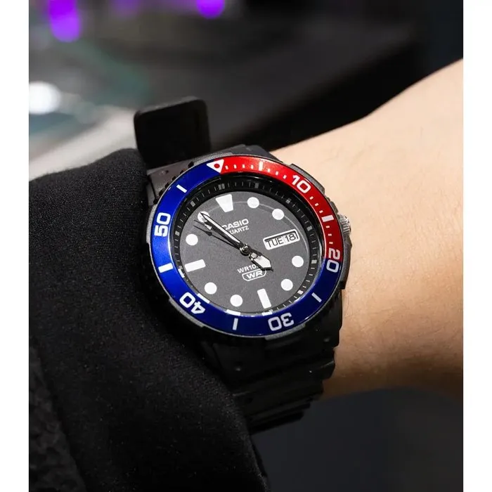 Casio Reloj MRW-230H Hombre Analógico de Cuarzo Negro y Azul