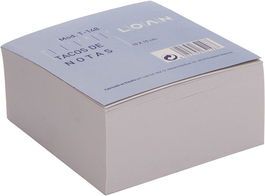 LOAN Taco de Notas Encoladas 500H 10x10 cm, 100 Hojas, Blanco, Papelería