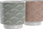 DKD Home Decor Macetero Rosa Azul Celeste Gres 14 x 14 x 14 cm Set de 3
