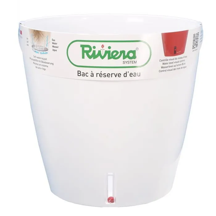 Riviera Maceta Redonda Eva de Plástico Ø 31 cm 14,5 L Blanco