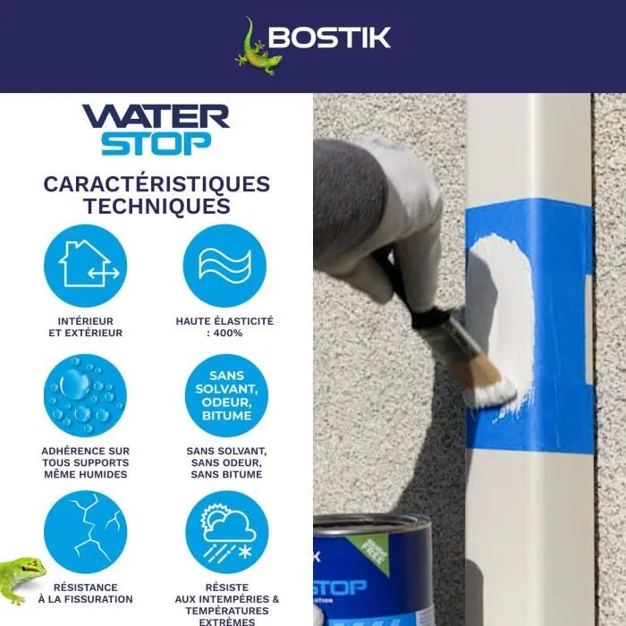 Bostik Waterstop Reparación de Fugas Membrana Impermeabilizante Gris 1 kg Bostik Waterstop Reparación de Fugas Membrana Impermeabilizante Gris 1 kg
