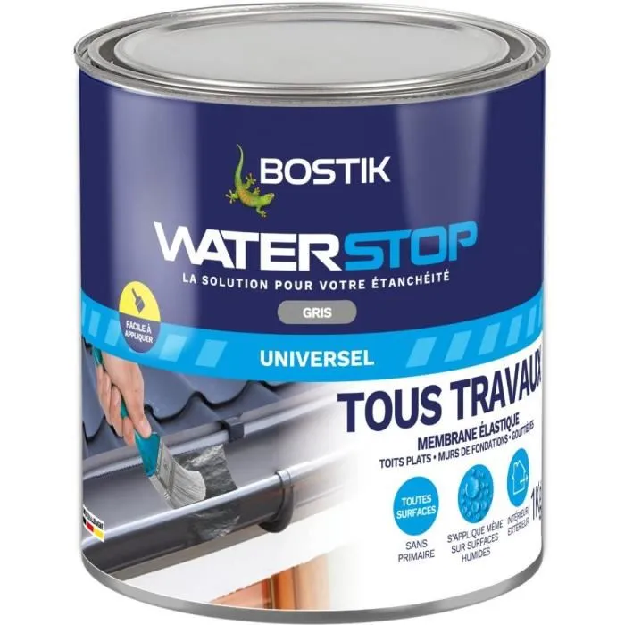 Bostik Waterstop Reparación de Fugas Membrana Impermeabilizante Gris 1 kg Bostik Waterstop Reparación de Fugas Membrana Impermeabilizante Gris 1 kg