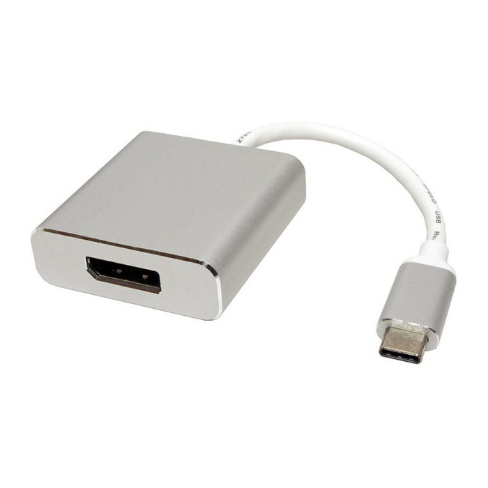 ROLINE Adaptador de vídeo USB Tipo C a DisplayPort v1.2, 12.03.3220, Plata