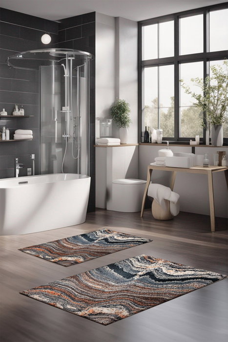 Mijölnir CT-5033 Juego de Alfombrillas de Baño 2 Piezas Poliéster 40x60 cm y 60x100 cm Antideslizante Antibacteriano Lavable a Máquina Mijölnir CT-5033 Juego de Alfombrillas de Baño 2 Piezas Poliéster 40x60 cm y 60x100 cm Antideslizante Antibacteriano Lavable a Máquina