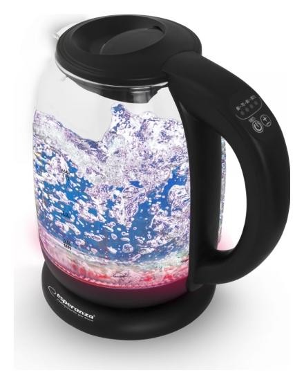 Esperanza Loire EKK027 Hervidor Eléctrico de Vidrio Negro 1.7 l