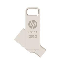 HP Memoria USB HPFD206C-256 de 256 GB con Interfaz Dual USB Type-A/Type-C y Color Plata