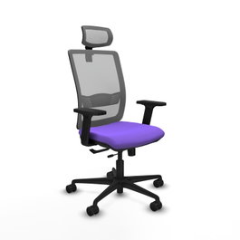 PIQUERAS Y CRESPO Silla de oficina Haches, mecanismo Sincro/Traslack, Lila/Gris