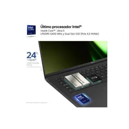 LG 14Z90S-V.AP55B Portátil Gram Intel Core Ultra 5-125H 16GB RAM 512GB SSD 14" IPS WUXGA Windows 11 Pro Ultraligero LG 14Z90S-V.AP55B Portátil Gram Intel Core Ultra 5-125H 16GB RAM 512GB SSD 14" IPS WUXGA Windows 11 Pro Ultraligero