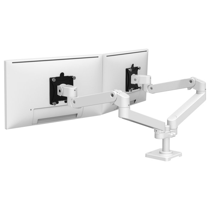 Ergotron LX Pro 45-686-290 Soporte de Monitor para 2 Pantallas LCD, Montaje en Escritorio, Ajustable, Hasta 27", 18.1 kg, Blanco
