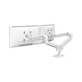Ergotron LX Pro 45-686-290 Soporte de Monitor para 2 Pantallas LCD, Montaje en Escritorio, Ajustable, Hasta 27", 18.1 kg, Blanco
