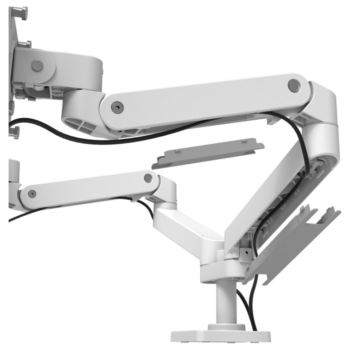 Ergotron LX Pro 45-686-290 Soporte de Monitor para 2 Pantallas LCD, Montaje en Escritorio, Ajustable, Hasta 27", 18.1 kg, Blanco