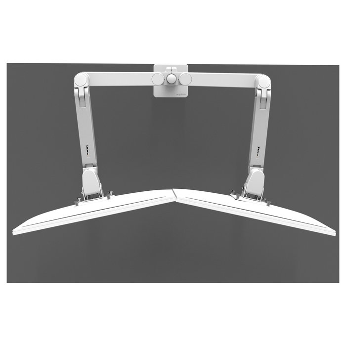Ergotron LX Pro 45-686-290 Soporte de Monitor para 2 Pantallas LCD, Montaje en Escritorio, Ajustable, Hasta 27", 18.1 kg, Blanco