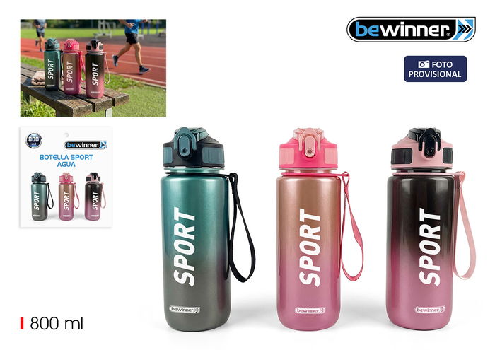 Inde Botella Deportiva de Agua Metalizada 800 ml, Capacidad 0.8L, Dimensiones 7.7 cm (Ancho) x 23.5 cm (Alto) x 9 cm (Largo) (12 Unidades) Inde Botella Deportiva de Agua Metalizada 800 ml, Capacidad 0.8L, Dimensiones 7.7 cm (Ancho) x 23.5 cm (Alto) x 9 cm (Largo) (12 Unidades)