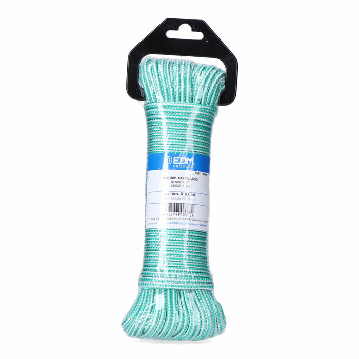 Edm Cordón trenzado de polipropileno verde / blanco, 4,5 mm x 25 m