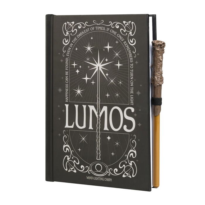 ERIK Cuaderno A5 Lumos Harry Potter Premium Tapa Dura Suave Con Bolígrafo Incluido 96 Hojas Iluminado