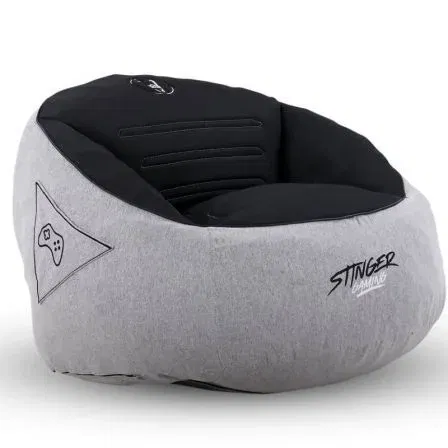 Stinger By Woxter GM26-116 Puff Gaming con relleno Gris y Negro Máxima Comodidad Ergonómica para Sesiones Prolongadas