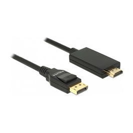 DeLOCK 85317 Cable DisplayPort 1.2 a HDMI 2.0 Pasivo 4K 2m Negro para Conectar Pantallas