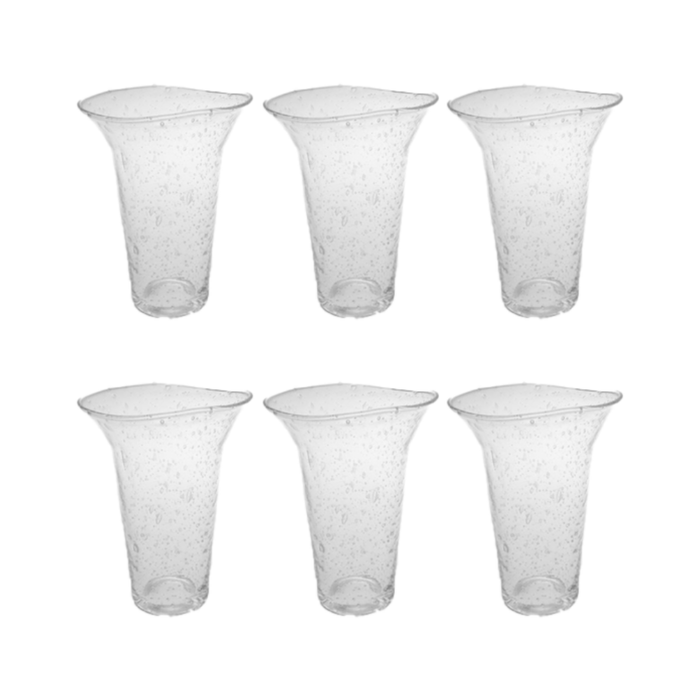 SUMMA PREMIUM BUBBLE Vaso Alto de Cristalería Tallada, 45 cl, 15 cm de Alto, Vidrio Soplado, Apto Lavavajillas (Set de 6)