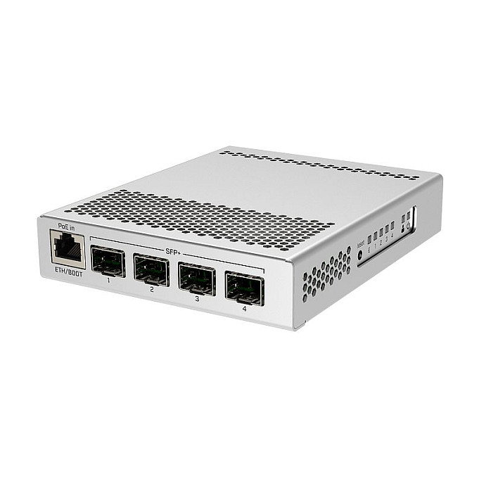 MikroTik CRS305-1G-4S+IN Switch Gestionado 4x Puerto SFP+ 10G, 1x RJ45 Gigabit con PoE MikroTik CRS305-1G-4S+IN Switch Gestionado 4x Puerto SFP+ 10G, 1x RJ45 Gigabit con PoE