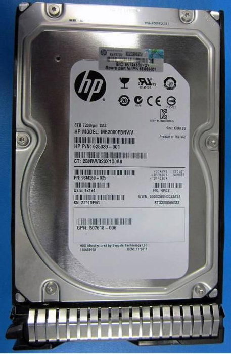 HP Disco Duro 3TB SAS Hot-Plug Dual-Port 7200 RPM 6Gb/s 3.5 Pulgadas LFF