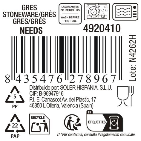 Inde Taza Needs 90 cc - Medidas 5.5 x 6.5 cm, 117 g (36 Unidades)