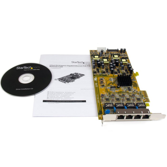 StarTech ST4000PEXPSE Tarjeta de Red PCI Express con 4 Puertos Gigabit PoE