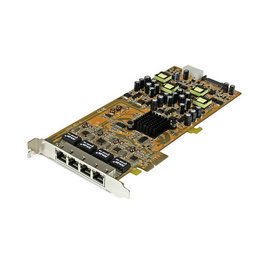 StarTech 4 Port Gigabit PoE PCIe Netzwerkkarte - Tarjeta de Red PCI Express con 4 Puertos RJ45 y Power over Ethernet para Windows Server / Linux