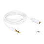 DeLOCK Cable de Audio 3.5mm Macho a Hembra ST (2 Metros, Blanco) - Klinke 3.5mm > K