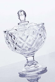 Hermia Azucarero de Vidrio BADE6632 con Tapa, Transparente 9.5x9.5x16 cm, Elegante y Funcional para Cocina y Mesa