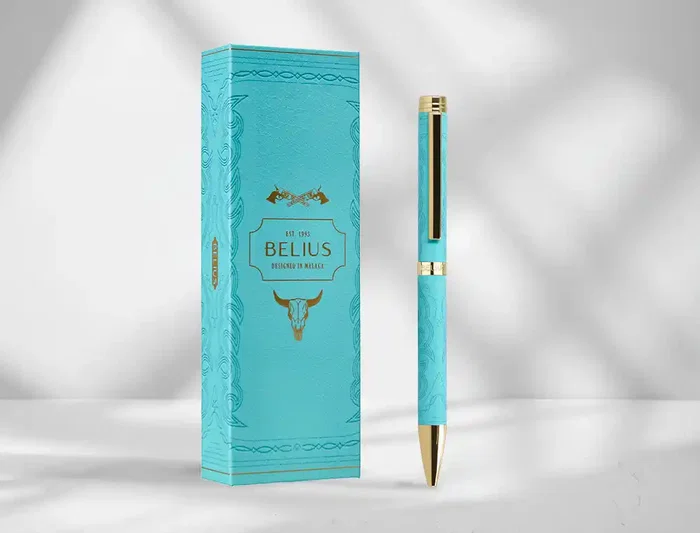 Belius Wild West Bolígrafo Aluminio Turquesa Dorado Tinta Azul 1mm