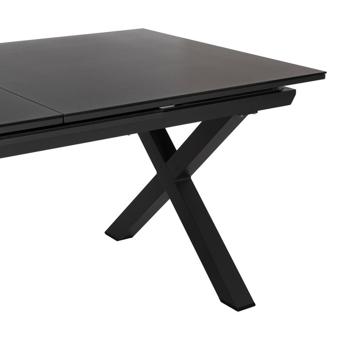 Ixia Mesa de Comedor Extensible Antracita 180x100x77 cm