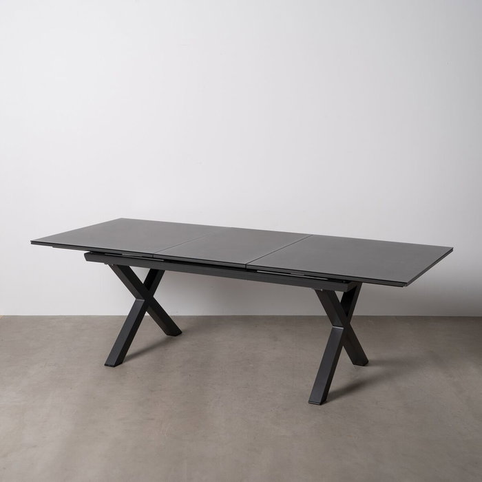 Ixia Mesa de Comedor Extensible Antracita 180x100x77 cm