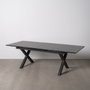 Ixia Mesa de Comedor Extensible Antracita 180x100x77 cm