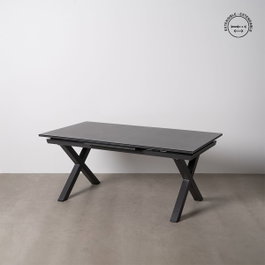 Ixia Mesa de Comedor Extensible Antracita 180x100x77 cm