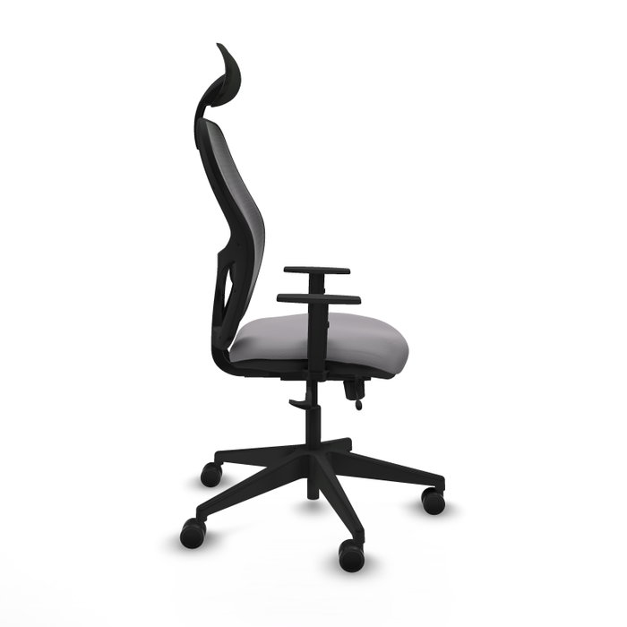 PIQUERAS Y CRESPO Silla de oficina Alocén con mecanismo traslack, malla negra y similpiel gris PIQUERAS Y CRESPO Silla de oficina Alocén con mecanismo traslack, malla negra y similpiel gris