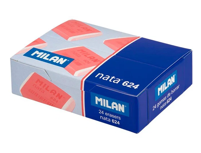 Milan Goma de borrar 624 Nata Blanca, Plástico, Suave, Versátil, No Abrasiva, No Daña Papel, Unidad