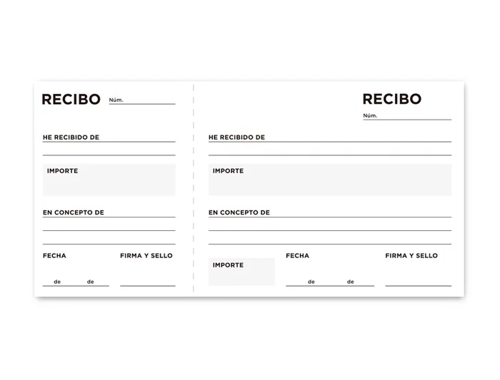 Liderpapel Talonario Recibos Tres en Folio Apaisado Original 205 x 102 mm