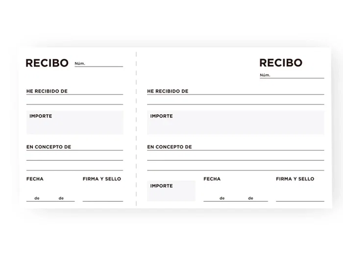 Liderpapel Talonario Recibos Tres en Folio Apaisado Original 205 x 102 mm