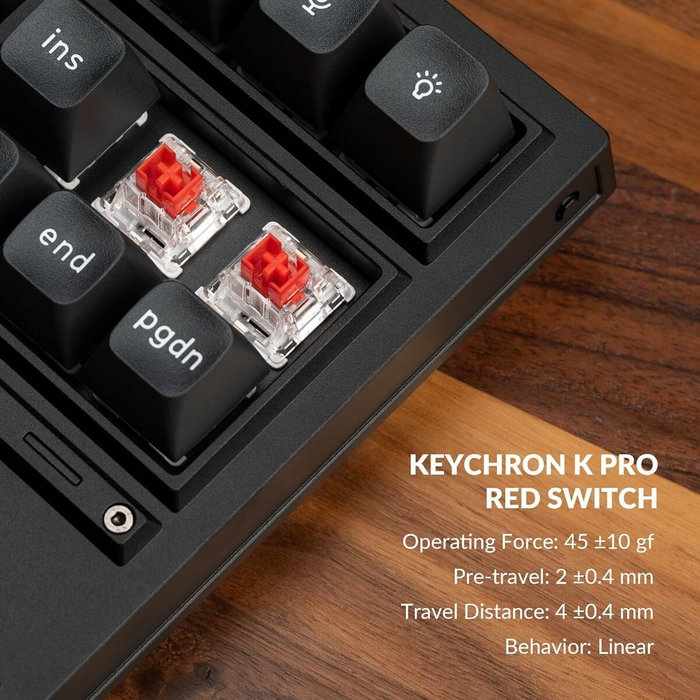 Keychron Q3 Pro SE Teclado mecánico para juegos con interruptores rojos y retroiluminación RGB