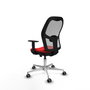 PIQUERAS Y CRESPO Silla de oficina Jorquera Rojo/Gris con mecanismo Sincro/Traslack