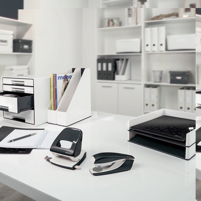 Leitz WOW Carpeta de plástico rígido DIN A4 con pinza superior color negro Leitz WOW Carpeta de plástico rígido DIN A4 con pinza superior color negro