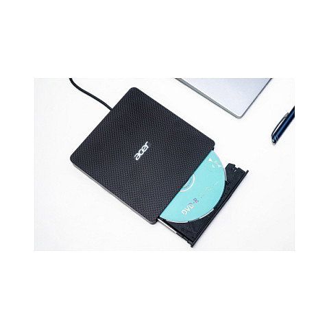 Acer AXD001 Portable DVD Writer Grabador DVD+RW Negro con Ranura y USB 3.2 Gen 1, Compatible con CD, CD-R, CD-ROM, CD-RW, DVD+R, DVD+RW, DVD-R, DVD-ROM