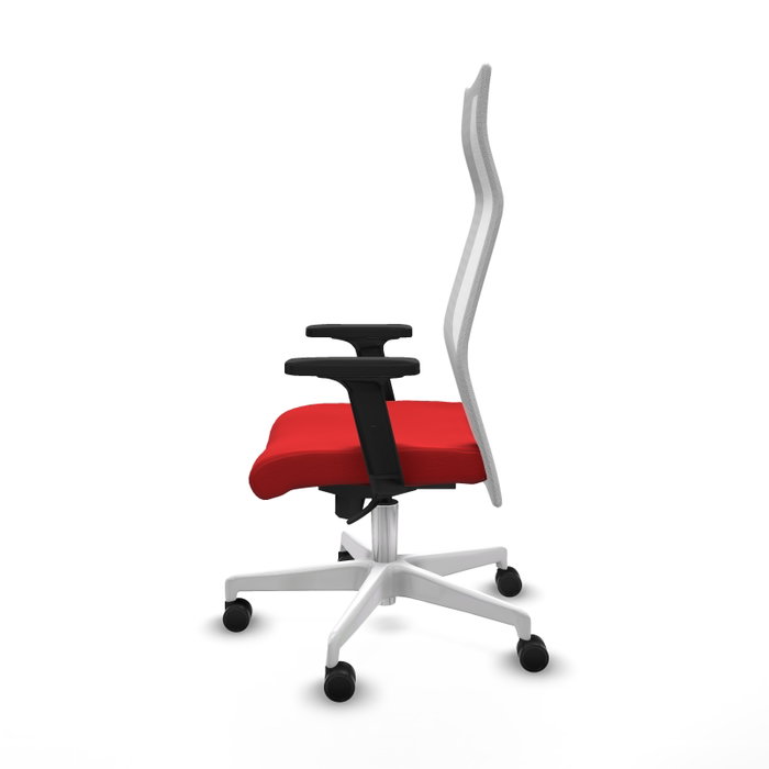 PIQUERAS Y CRESPO Sillón Albacete con mecanismo Sincro, Similpiel Rojo y Malla Blanco PIQUERAS Y CRESPO Sillón Albacete con mecanismo Sincro, Similpiel Rojo y Malla Blanco