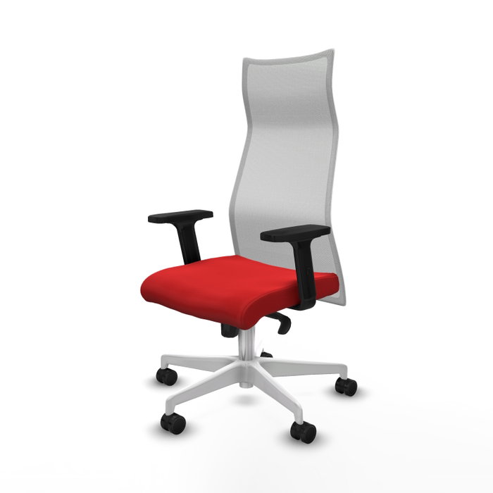 PIQUERAS Y CRESPO Sillón Albacete con mecanismo Sincro, Similpiel Rojo y Malla Blanco PIQUERAS Y CRESPO Sillón Albacete con mecanismo Sincro, Similpiel Rojo y Malla Blanco