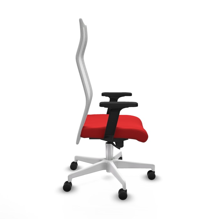 PIQUERAS Y CRESPO Sillón Albacete con mecanismo Sincro, Similpiel Rojo y Malla Blanco PIQUERAS Y CRESPO Sillón Albacete con mecanismo Sincro, Similpiel Rojo y Malla Blanco