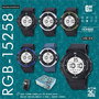 Gbody TIME WR30 - Reloj de hombre LCD con luz LED roja y blanca, resistente al agua (WR30)